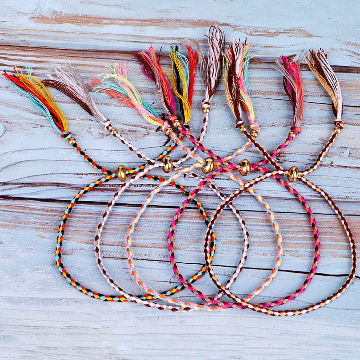 yfstyle 12Pcs Summer Beach Surfer Wave Bracelets Adjustable Handmade Waterproof Braided String Beaded Anklets Starfish Turtle Infinity Ankle Bracelet for Women Girls Boho Jewelry for Summer-B - Image 6